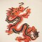 1 Pair of Chinese Dragon Embroidery Patch Red Gold Black Iron On Appliques